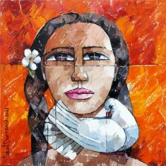 Iqbal Durrani, 18 x 18 Inch, Oil on Canvas, Figurative Painting, AC-IQD-322 Iqbal Durrani, 18 x 18 Inch, Oil on Canvas, Figurative Painting, AC-IQD-322